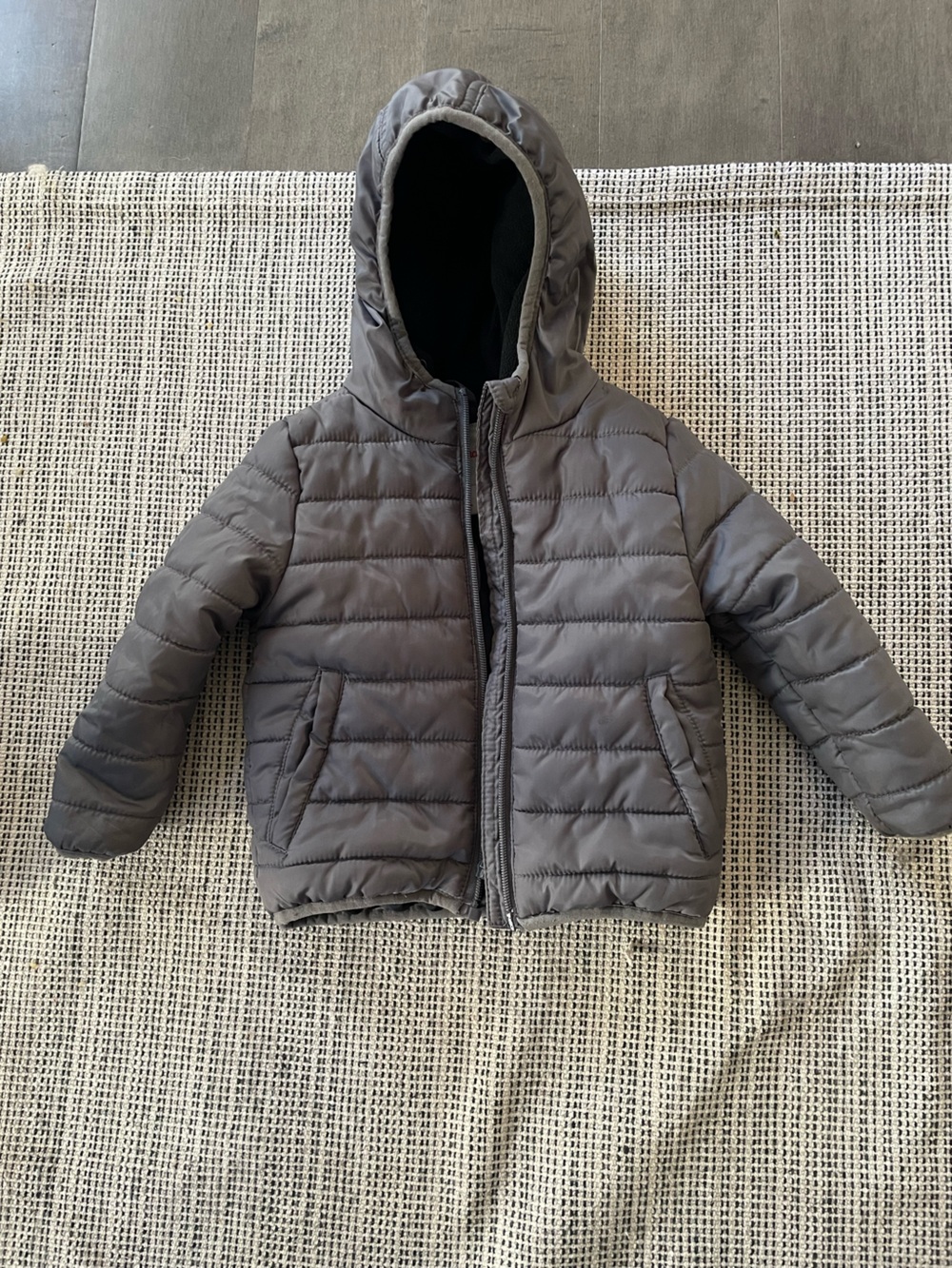 Cat & Jack Hooded Quilted Puffer Jacket - Gray
